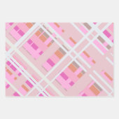 Feuille De Papier Cadeau Pink Noël plaid bleu orange blanc magenta (Devant 2)