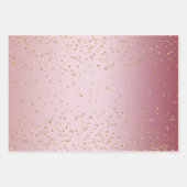 Feuille De Papier Cadeau Pink Ombre Gold Glitz Sparkle Stripes Leopard (Devant)
