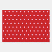 Feuille De Papier Cadeau Pink on Red Polka Dots  (Devant 2)