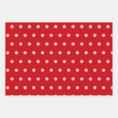 Feuille De Papier Cadeau Pink on Red Polka Dots  (Devant)