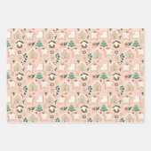 Feuille De Papier Cadeau Pink Pastel Vibe de Noël envelopper cadeau (Devant 3)