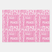Feuille De Papier Cadeau Pink Peace Love Parties scintillant léopard (Devant)