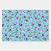 Feuille De Papier Cadeau Pink Purple Anemones Spring Fête des mariées extér (Devant 3)