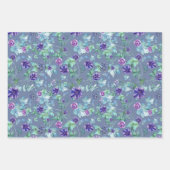 Feuille De Papier Cadeau Pink Purple Anemones Spring Fête des mariées extér (Devant 2)