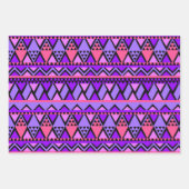 Feuille De Papier Cadeau Pink Purple Bold Motif Anniversaire Amusant 3 Cade (Devant)