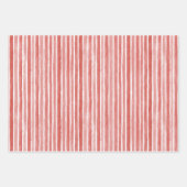Feuille De Papier Cadeau Pink Red Candy Cane Stripes Christmas (Devant)