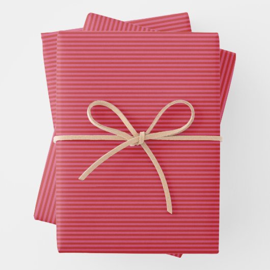 Feuille De Papier Cadeau Pink red merry bright stripe Christmas (En situation)