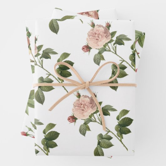 Feuille De Papier Cadeau Pink Rose Pattern (En situation)