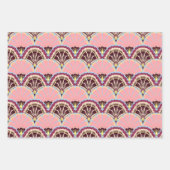 Feuille De Papier Cadeau Pink Scallop Wrapping Paper Flat Sheet Set of 3 (Devant)