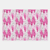 Feuille De Papier Cadeau Pink Silver Glam Snowflakes Christmas Trees (Devant 2)