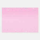 Feuille De Papier Cadeau Pink Silver Glitzy Sparkle Confetti Christmas (Devant 3)
