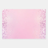 Feuille De Papier Cadeau Pink Silver Glitzy Sparkle Confetti Christmas (Devant 2)