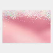 Feuille De Papier Cadeau Pink Silver Sparkle Confetti Christmas (Devant)