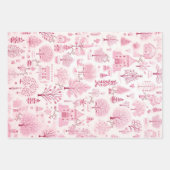 Feuille De Papier Cadeau Pink Snow Winter Wonderies Noël (Devant)