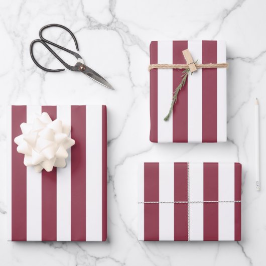 Feuille De Papier Cadeau Pink Stripes Birthday (Recto)