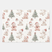 Feuille De Papier Cadeau Pink Teddy Bear Christmas  (Devant 2)