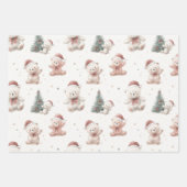 Feuille De Papier Cadeau Pink Teddy Bear Christmas  (Devant)