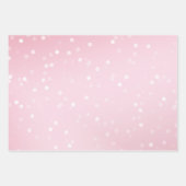 Feuille De Papier Cadeau Pink White Bokeh Gold Glitter Confetti Christmas (Devant)