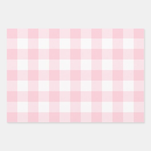 Feuille De Papier Cadeau Pink White En vichy Vérifier Plat (Devant 2)