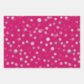 Feuille De Papier Cadeau Pink White Glitter Heart Checkered (Devant 2)