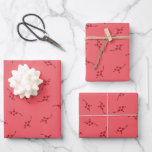 Feuille De Papier Cadeau Pink with Red Berries Christmas wrapping paper<br><div class="desc">Christmas wrapping paper with red and burgundy winter berries on a beautiful deep pink background.</div>
