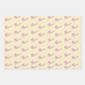 Feuille De Papier Cadeau Pink Yellow Graduation Pour Son Lycée (Devant)