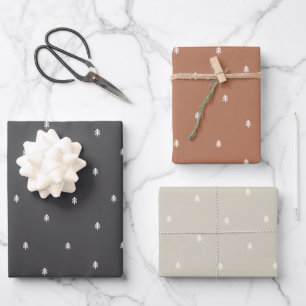 Feuille De Papier Cadeau Pins Scandinaves Rustiques Minimalistes