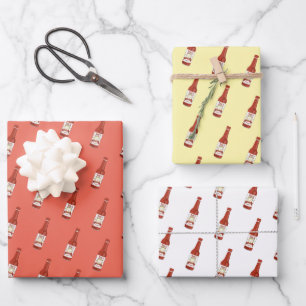 Feuille De Papier Cadeau Piquant ! Sauce piquante Salsa Dessin mignon à la