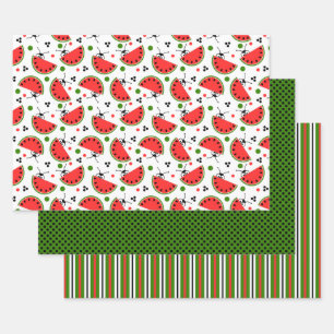 Feuille De Papier Cadeau Pique-nique Ant Pékin Watermelon Polka Dot