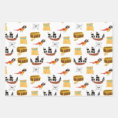 Feuille De Papier Cadeau Pirate Ship Treasure Motif à thème de coffre (Devant 2)