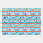 Feuille De Papier Cadeau Piscine Piscine Motif d'équipe (Devant 2)