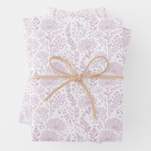 Feuille De Papier Cadeau Pissenlit doux Lilas chaud - Neutre