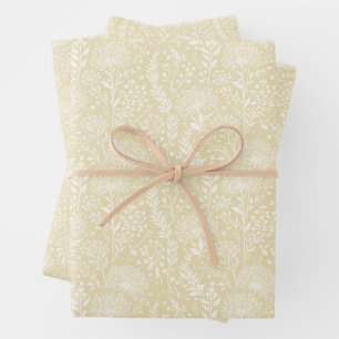 Feuille De Papier Cadeau Pissenlit doux Neutre - Blé doré
