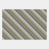 Feuille De Papier Cadeau Pistachio Coquille verte Pêche pourpre rayures (Devant 2)