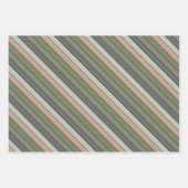 Feuille De Papier Cadeau Pistachio Coquille verte Pêche pourpre rayures (Devant)