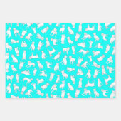 Feuille De Papier Cadeau Pitbull Confetti - rose chaud, turquoise, gris (Devant 3)