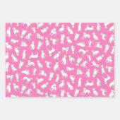 Feuille De Papier Cadeau Pitbull Confetti - rose chaud, turquoise, gris (Devant)