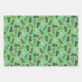 Feuille De Papier Cadeau Pitbull Holiday Confetti - rouge, bleu, vert  (Devant 3)