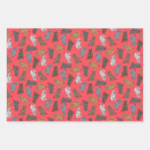 Feuille De Papier Cadeau Pitbull Holiday Confetti - rouge, bleu, vert  (Devant 2)