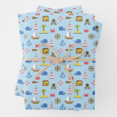 Feuille De Papier Cadeau Pixel Sea Art Motif (En situation)