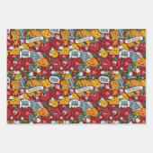 Feuille De Papier Cadeau pizza cool carrelée (Devant 3)