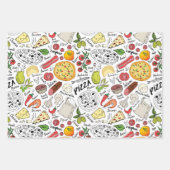 Feuille De Papier Cadeau pizza cool carrelée (Devant 2)