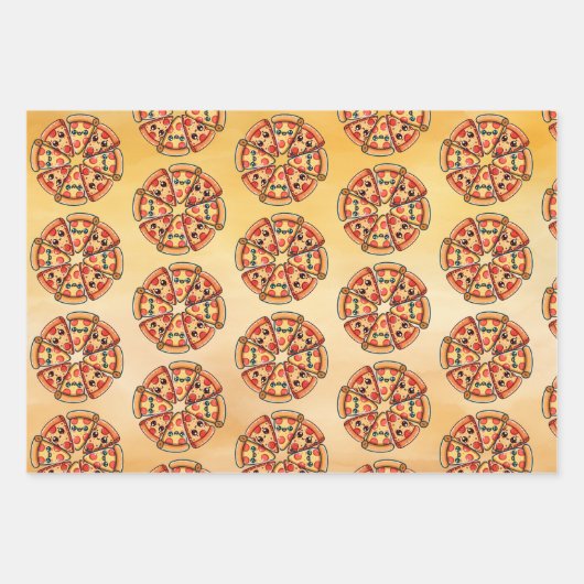 Feuille De Papier Cadeau Pizza Fun (Devant 3)