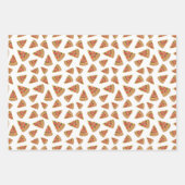 Feuille De Papier Cadeau Pizza Motif Bleu Noir et Blanc (Devant)