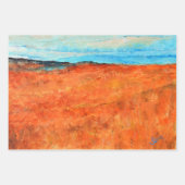 Feuille De Papier Cadeau Plage Abstraite Orange Blue Art (Devant 3)