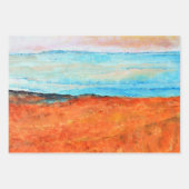 Feuille De Papier Cadeau Plage Abstraite Orange Blue Art (Devant 2)