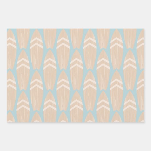 Feuille De Papier Cadeau Plage Blue Surboard (Devant)