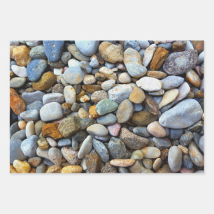 Feuille De Papier Cadeau Plage de galets inspirée de la nature
