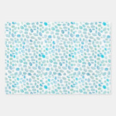 Feuille De Papier Cadeau Plage de peinture d'aquarelle Seaglass (Devant 3)