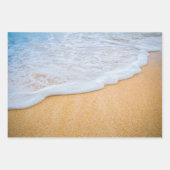 Feuille De Papier Cadeau Plage de sable avec Surf en mousse (Devant 2)
